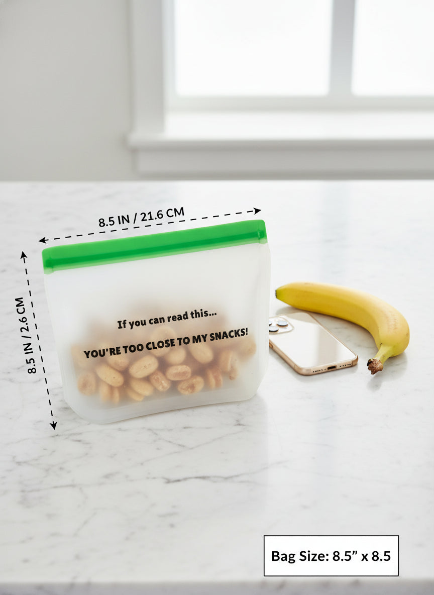Set of 2: Funny Reusable Snack & Sandwich Bags