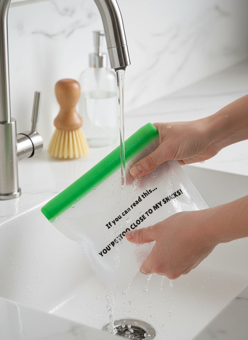 Set of 2: Funny Reusable Snack & Sandwich Bags