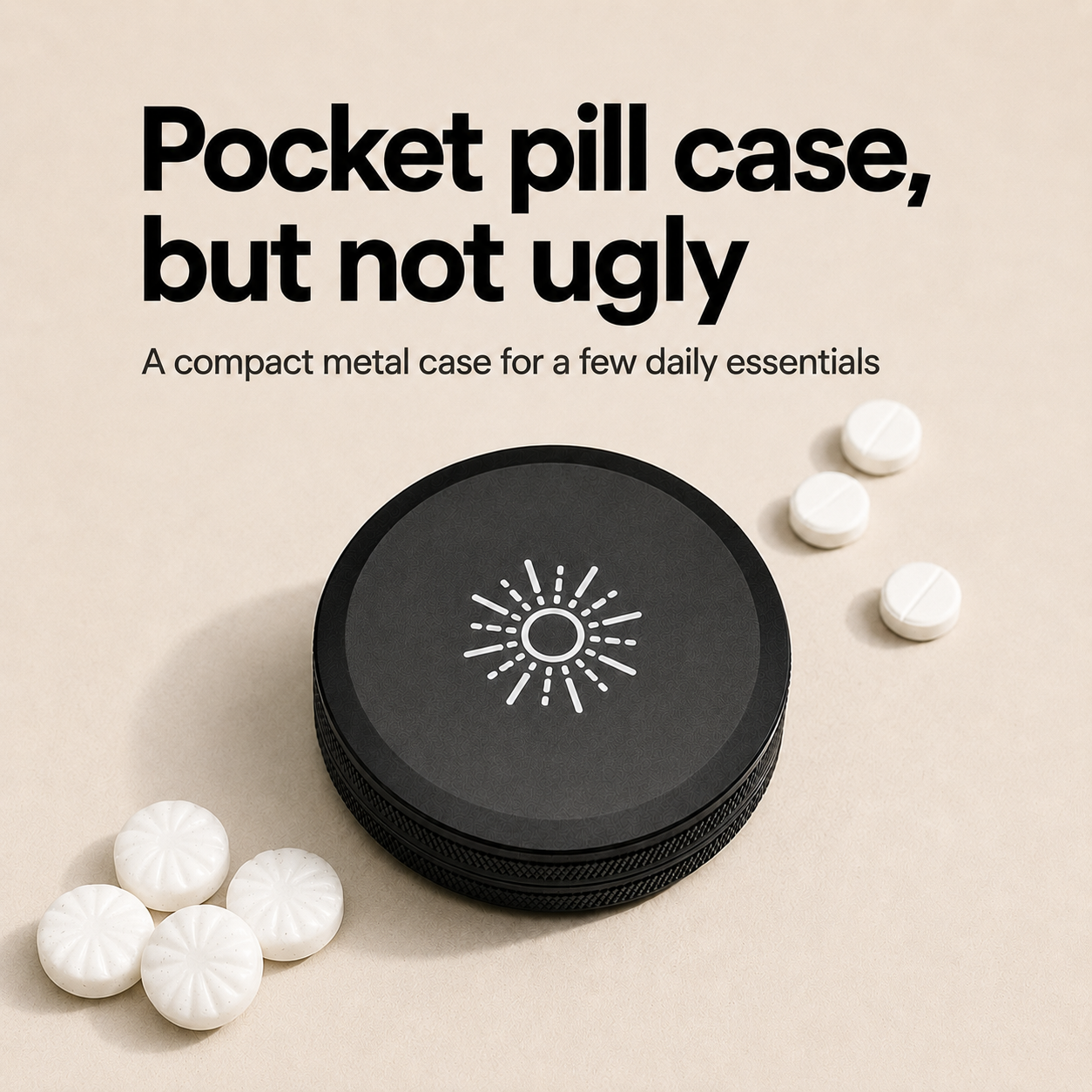 HOTZ Aluminum Pill Holder, Slim Metal Pill Case for Pocket and Travel