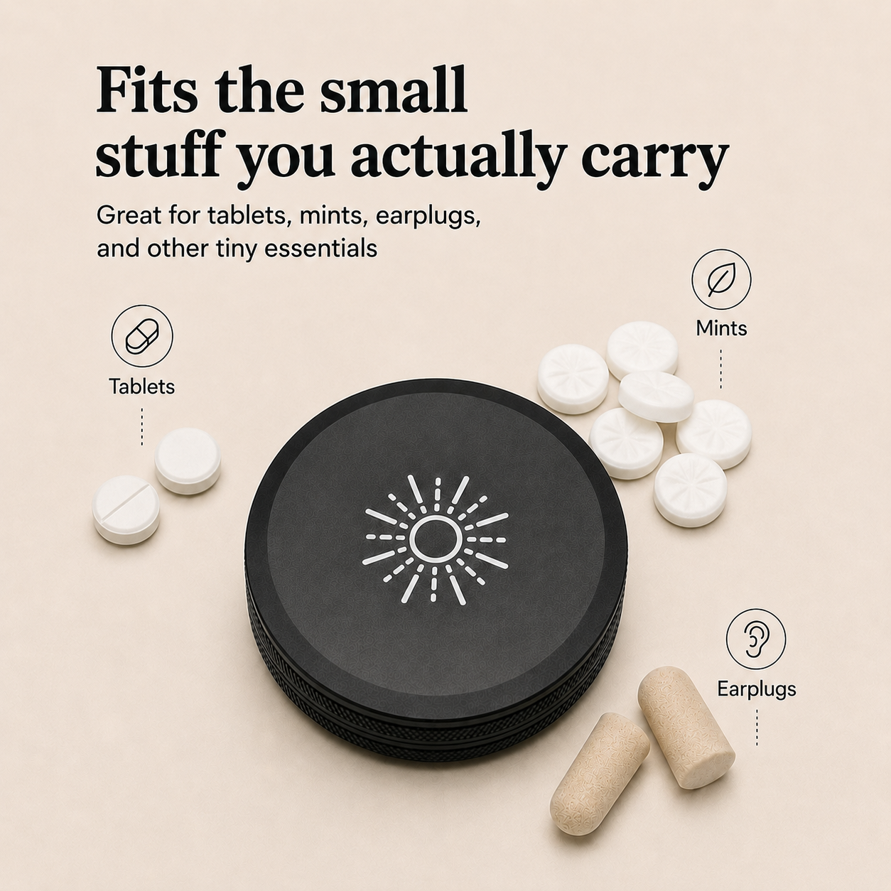 HOTZ Aluminum Pill Holder, Slim Metal Pill Case for Pocket and Travel
